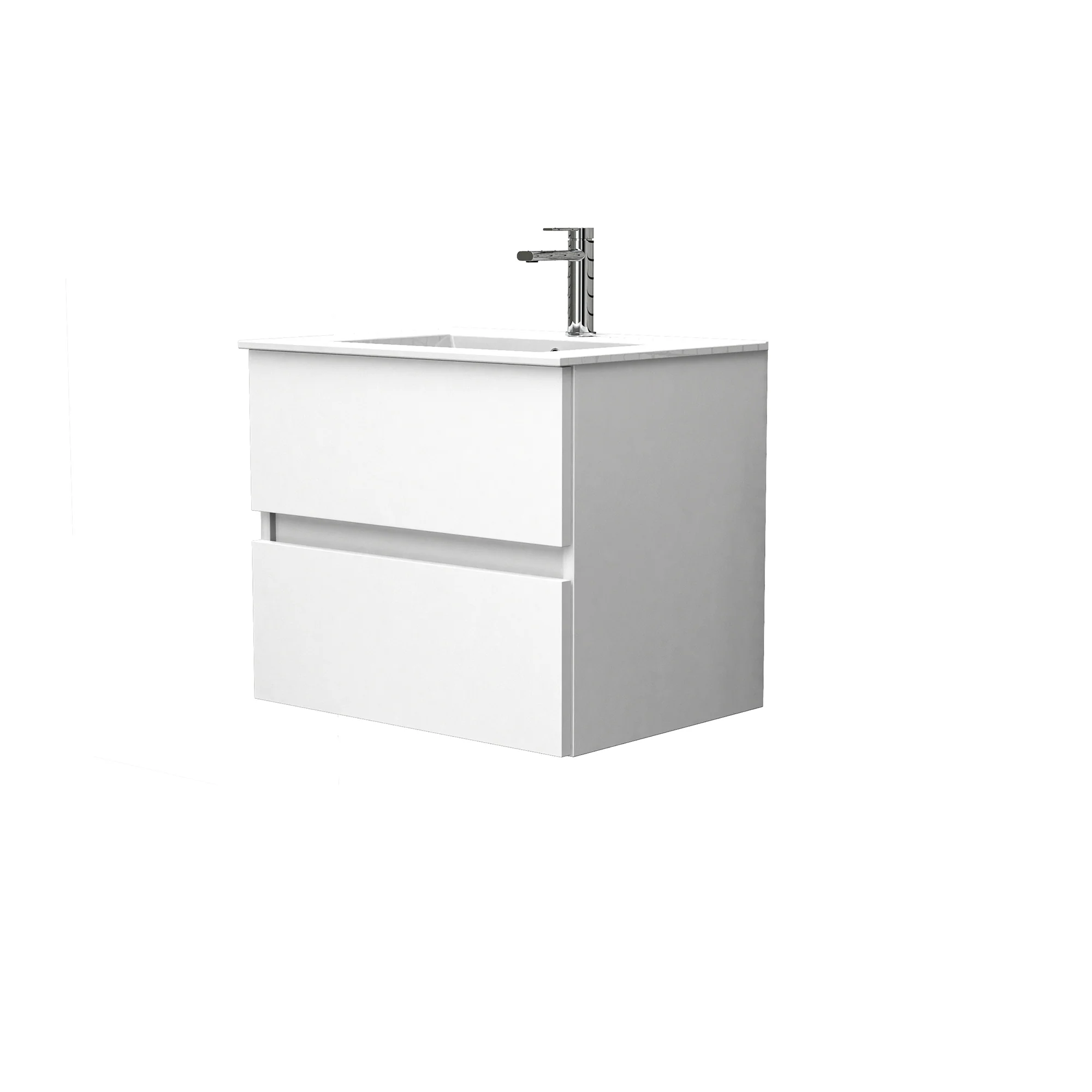 Badmeubelset Cancun 60 Wit – 2 Lades met Wasbak en Spiegel by Futurbath