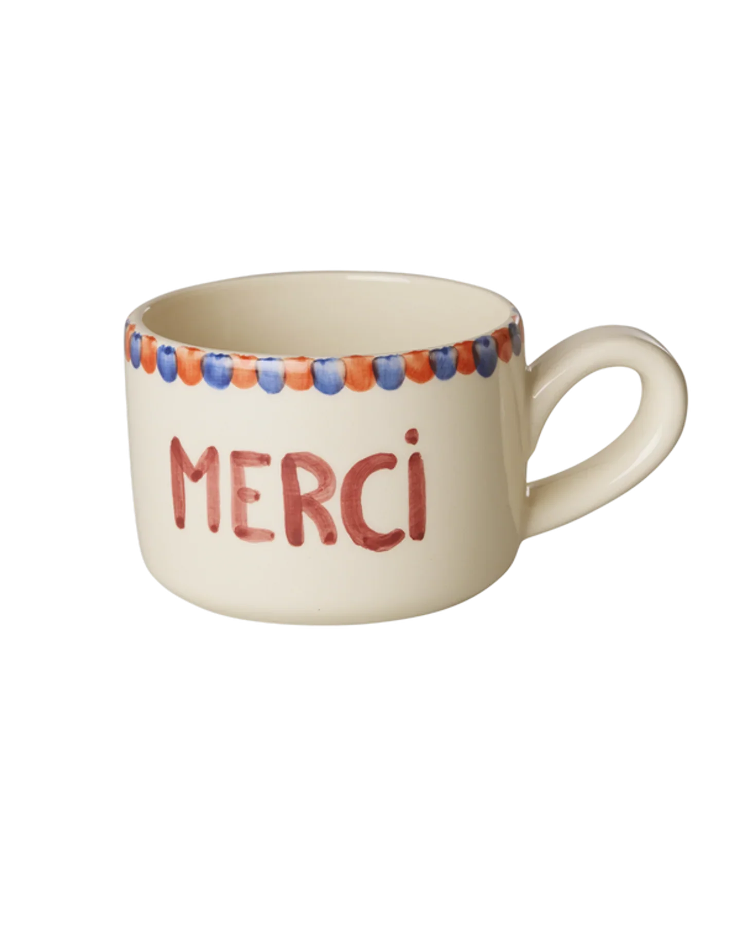 Rice – Keramiek Cappuccino mok – Wit – Hand-painted MERCI