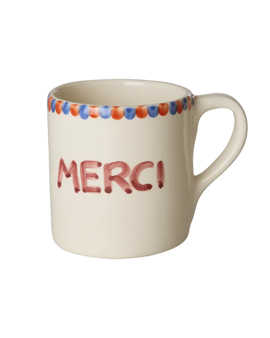Rice – Keramiek Mok – Crème – Hand-painted MERCI