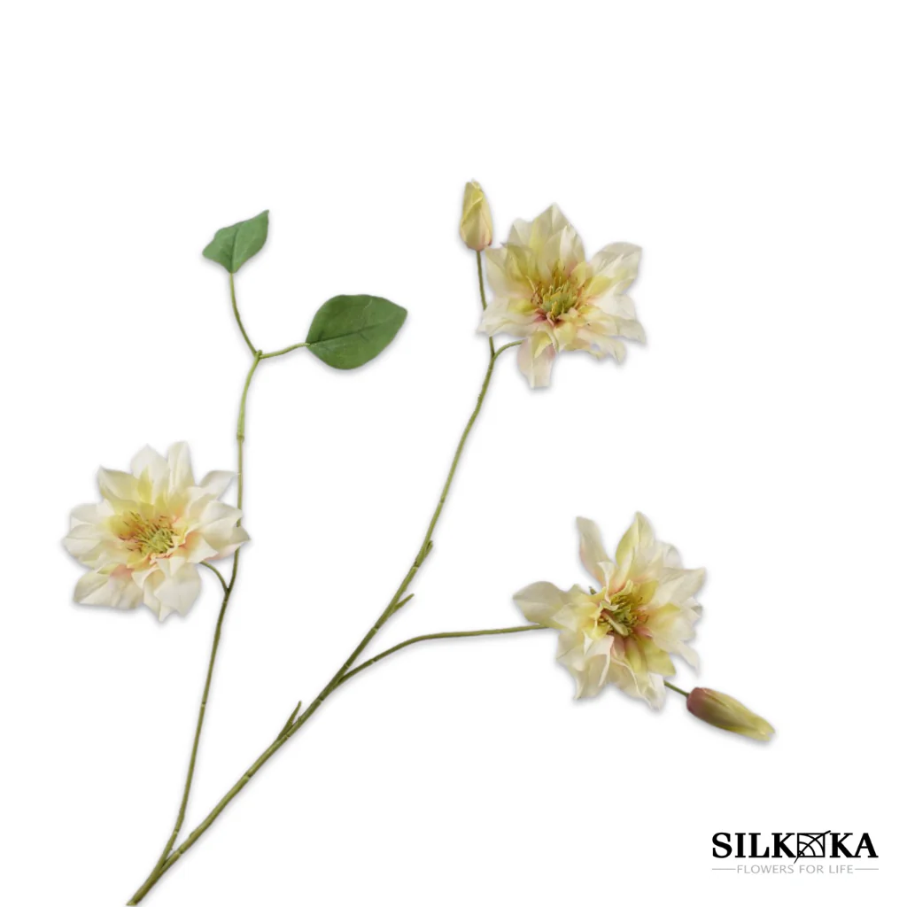 Clematis kunstbloemen geel 98 cm Silk-ka