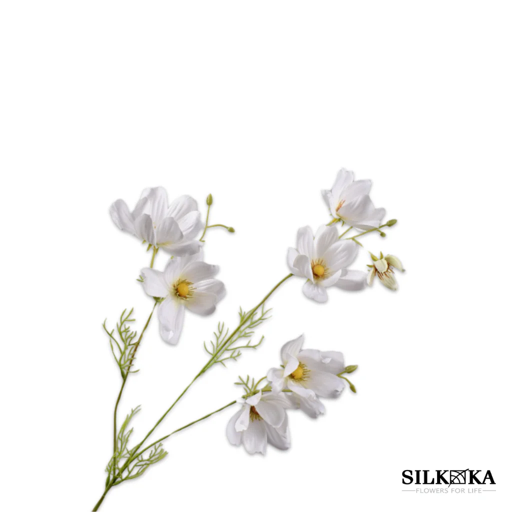 Cosmos kunstbloemen creme 56 cm Silk-ka