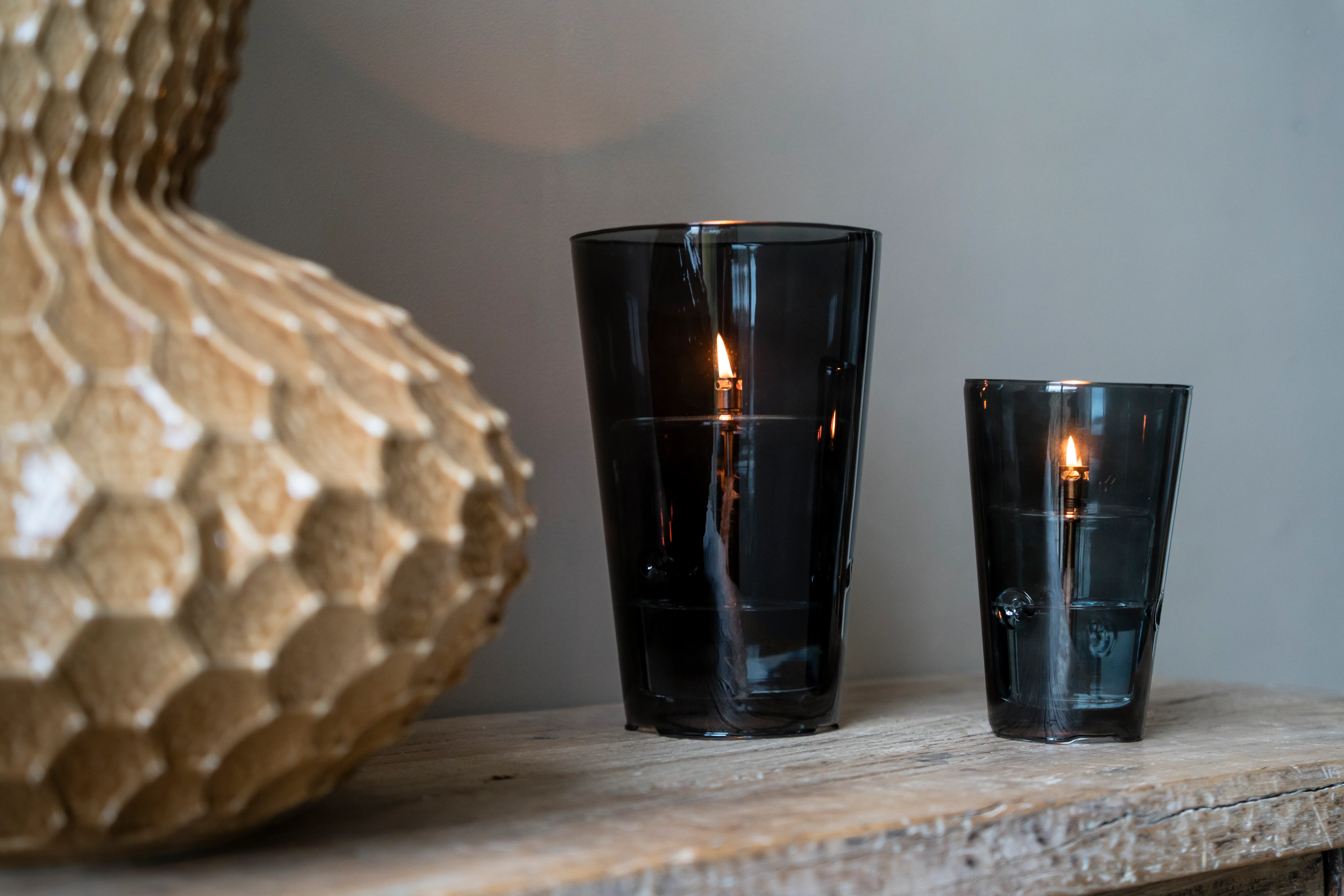 Olielamp | Windshelter Conical smoked brass