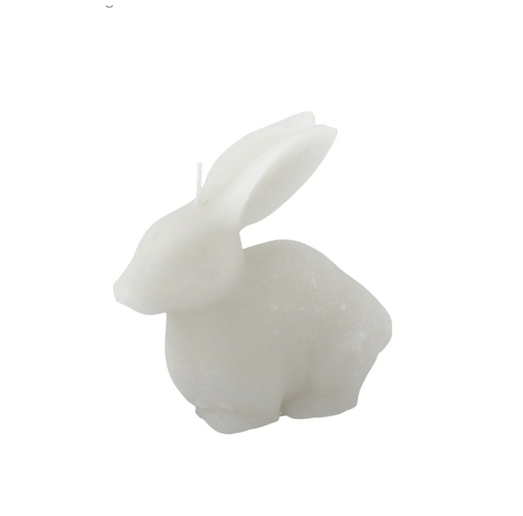 Deco kaars bunny Ivo wit L