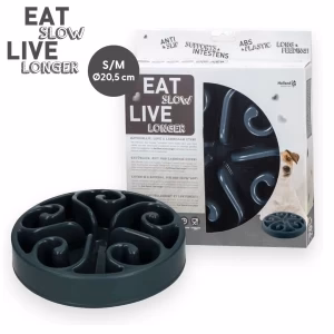 Slowfeeder Eat Slow Live Longer voerbak voor honden of katten, Grijs