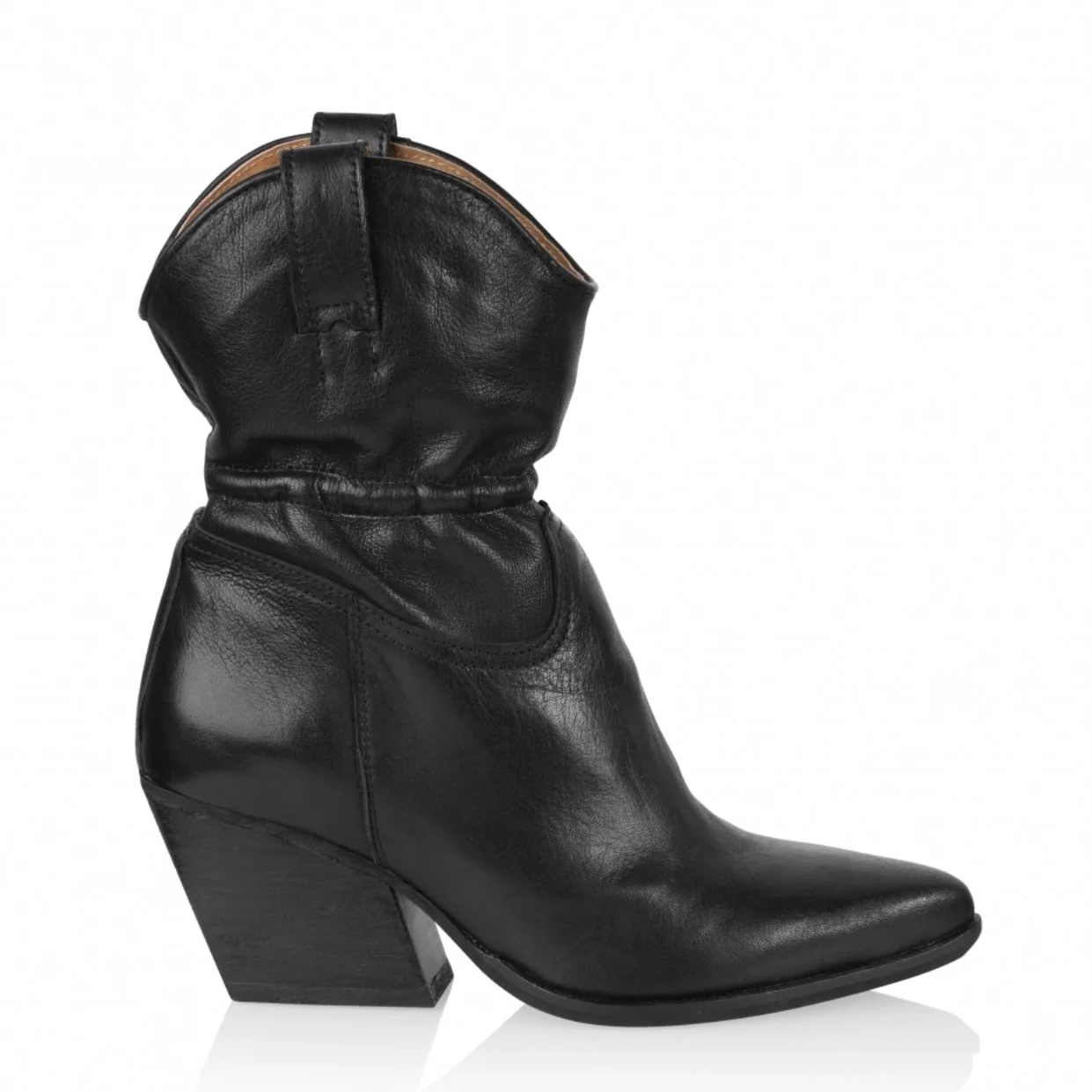 Enkellaars Avila Leer Black
