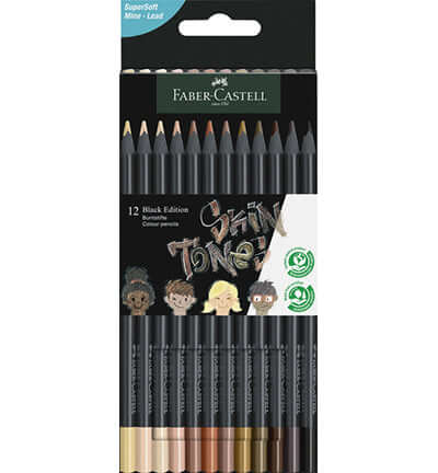 Faber Castell Black Edition – Skin Tones Kleurpotloden (12 st.)