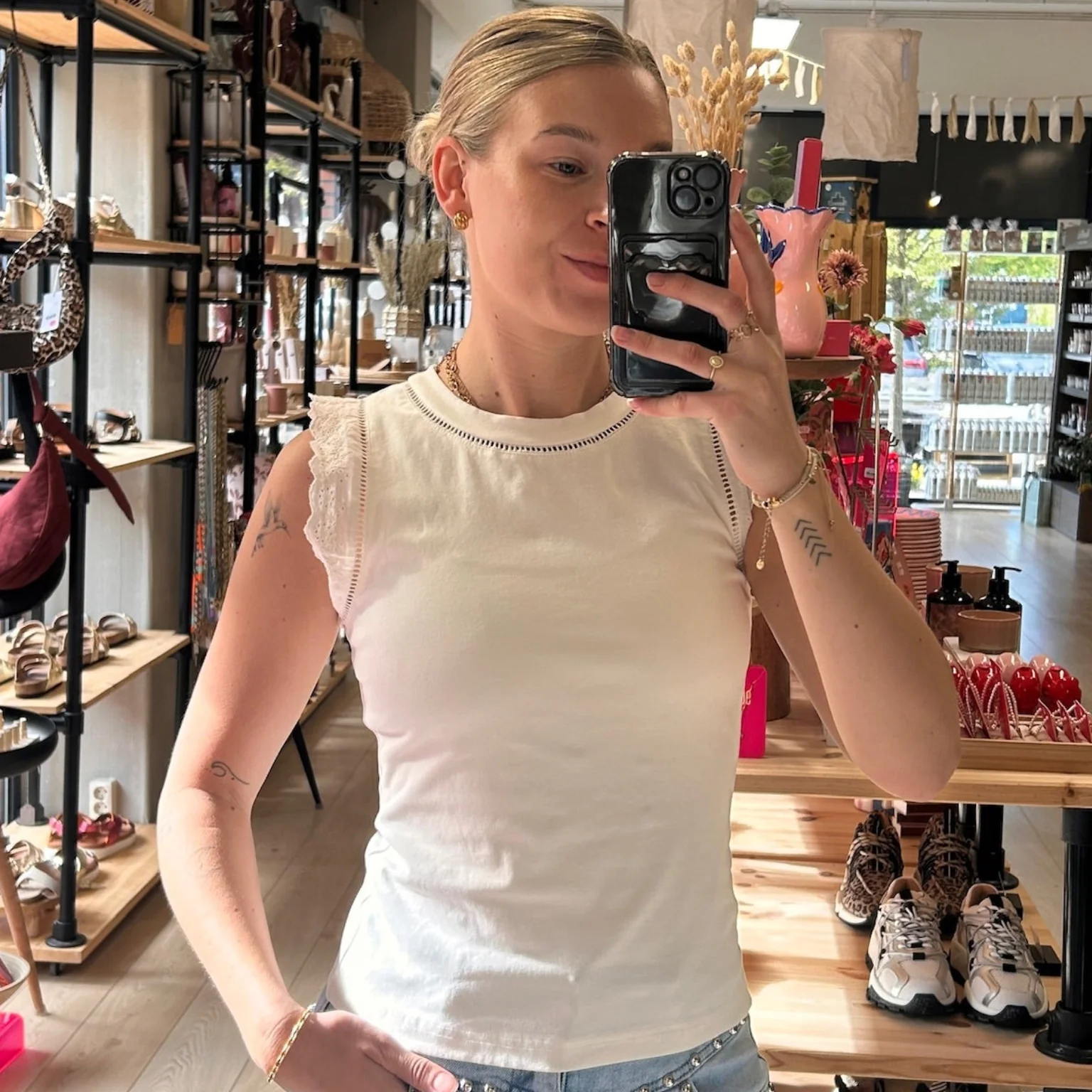 Femke Embroidery Top  Wit