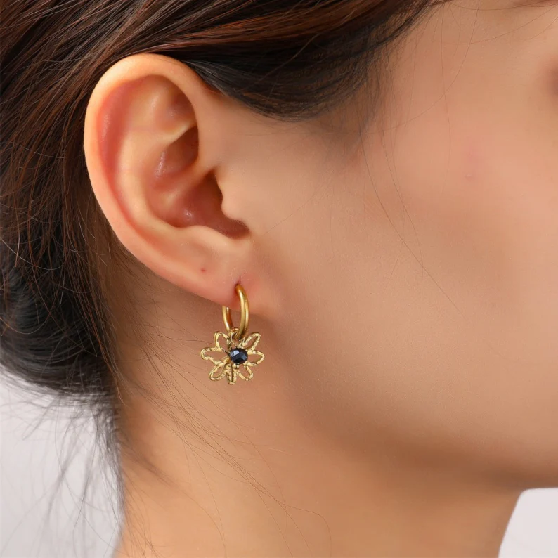 Flower Bead Hoop E56147-2