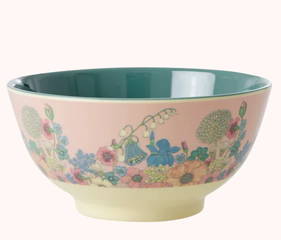 Melamine bowl medium – Rice Flower collage