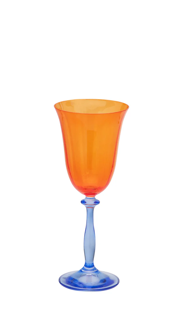 Anna + Nina Paradise wine glass – Oranje/blauw Anna + Nina Paradise wine glass – Oranje/blauw
