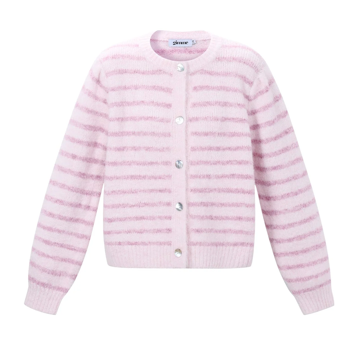 Gebreid Vest Strepen Roze/Licht roze Maat: L/XL Gebreid Vest Strepen Roze/Licht roze Maat: L/XL