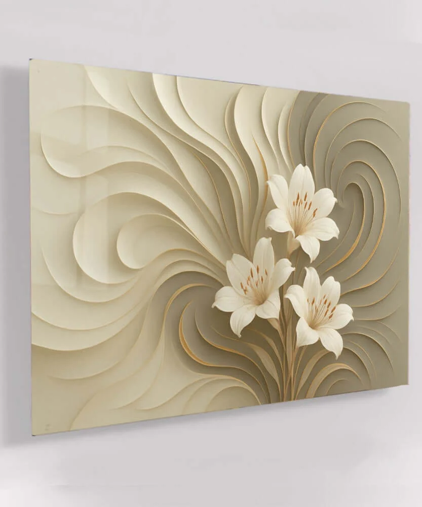 Abstracte bloemen – Golden Petal Whirl