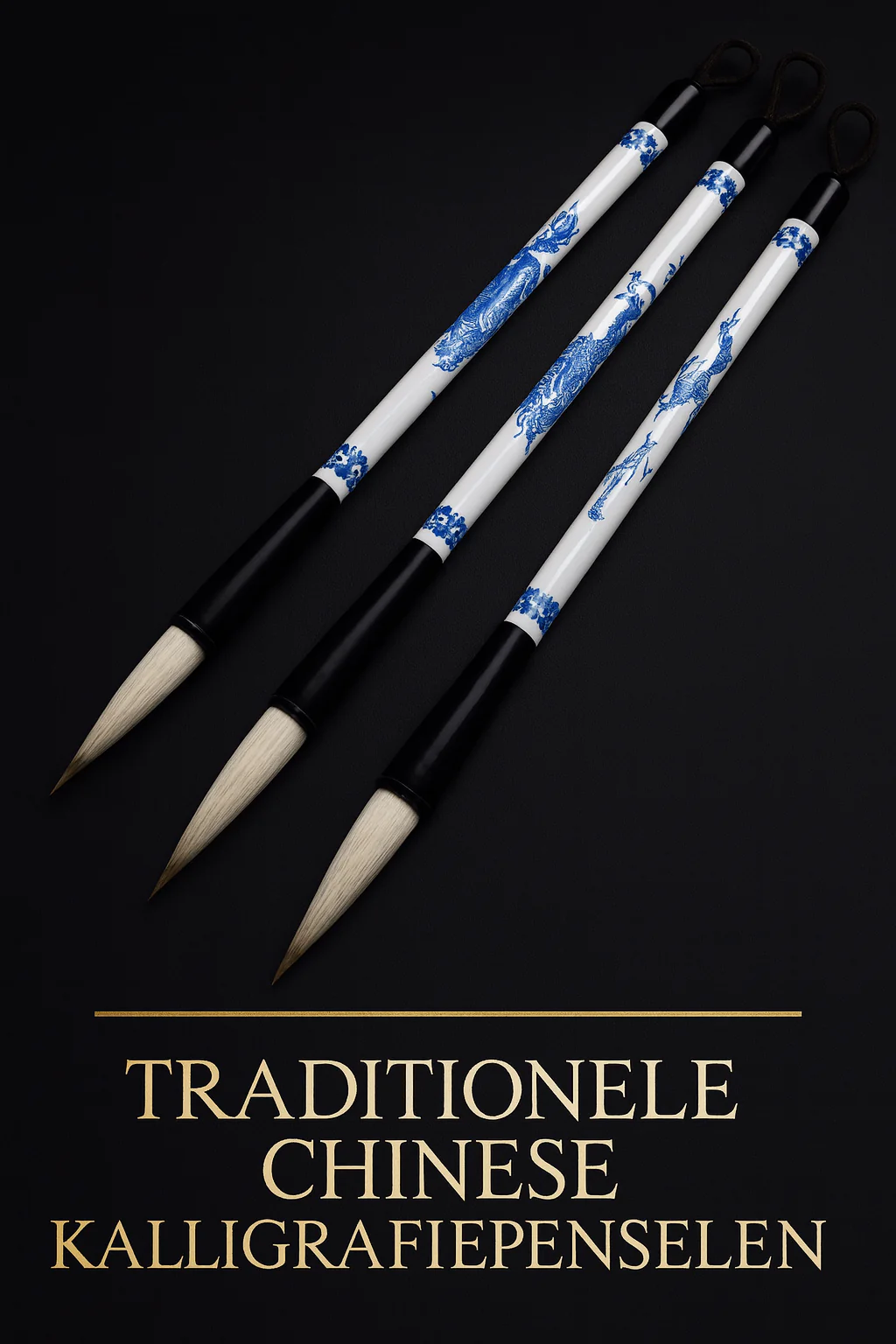 Chinese kalligrafiepenselen set – 3 traditionele penselen voor details