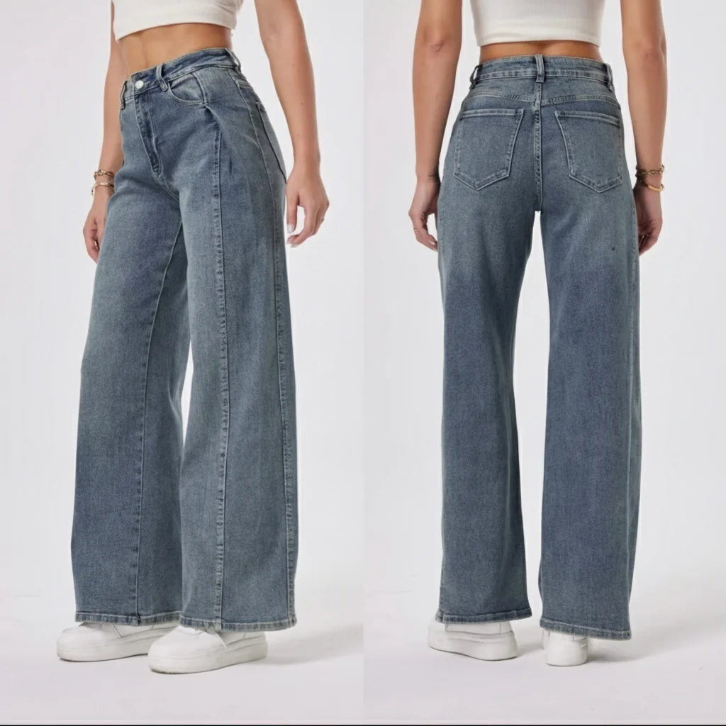 Skyline Wide Jeans Vintage Blue High Waist T336-50