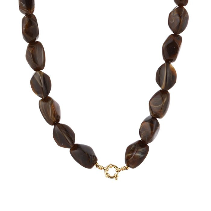 Kralenketting Flame – Bruin Kralenketting Flame – Bruin