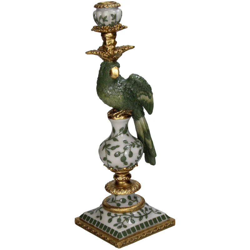 Kaarshouder Vogel Groen 13x13x39cm – Kandelaar