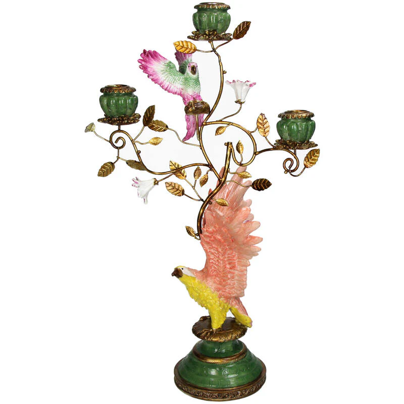 Kaarsenhouder Adelaar 27,5×19,5x46cm – Kleurrijk – 3 kaarsen – Polyresin & Metaal Kaarsenhouder Adelaar 27,5×19,5x46cm – Kleurrijk – 3 kaarsen – Polyresin & Metaal