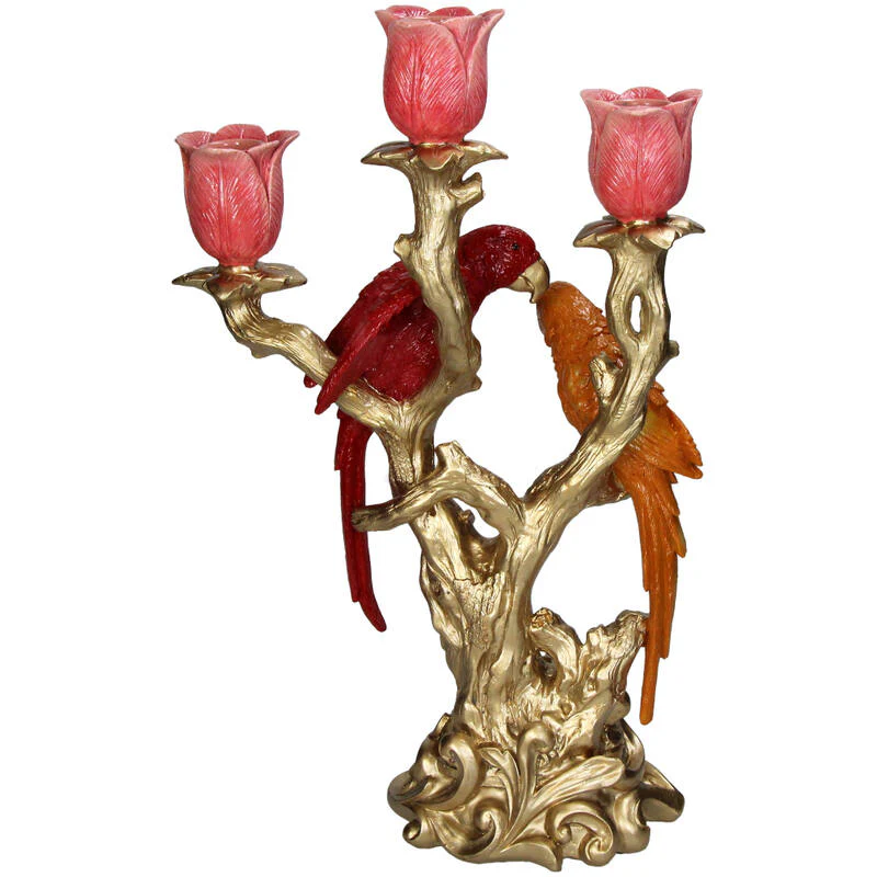 Kandelaar Vogel Rood & Oranje Multi – 37.5 cm