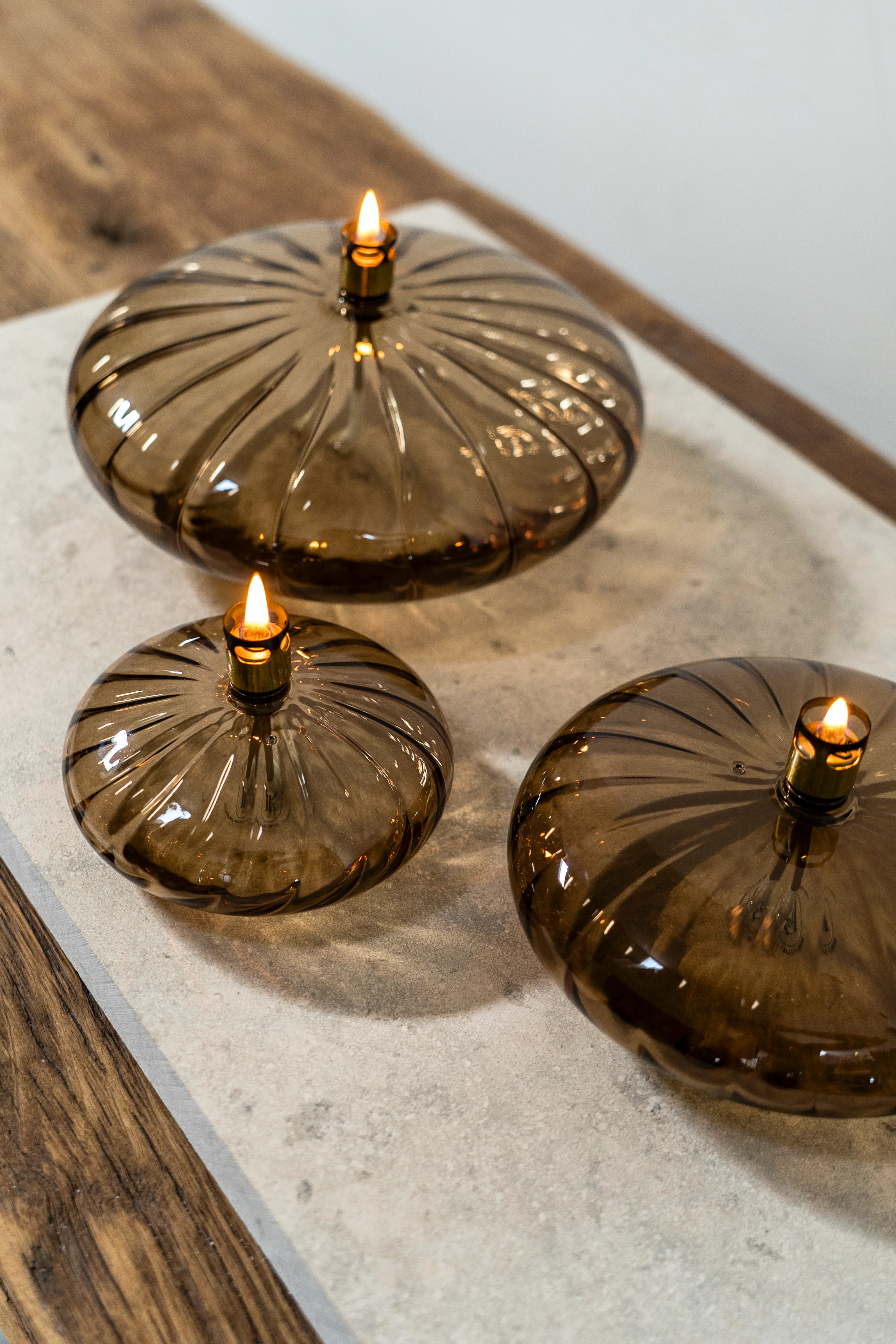 Olielamp | Disc elegant champagne brass