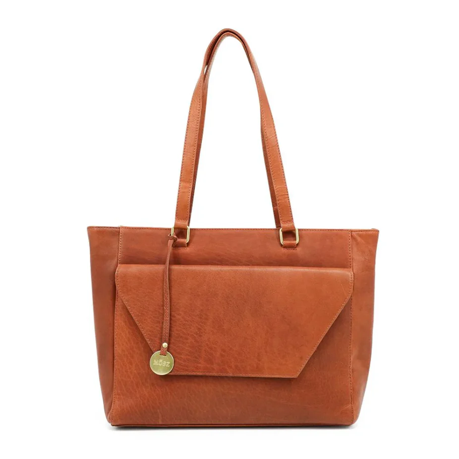 Leren laptoptas Denise Vintage cognac - Afbeelding 2