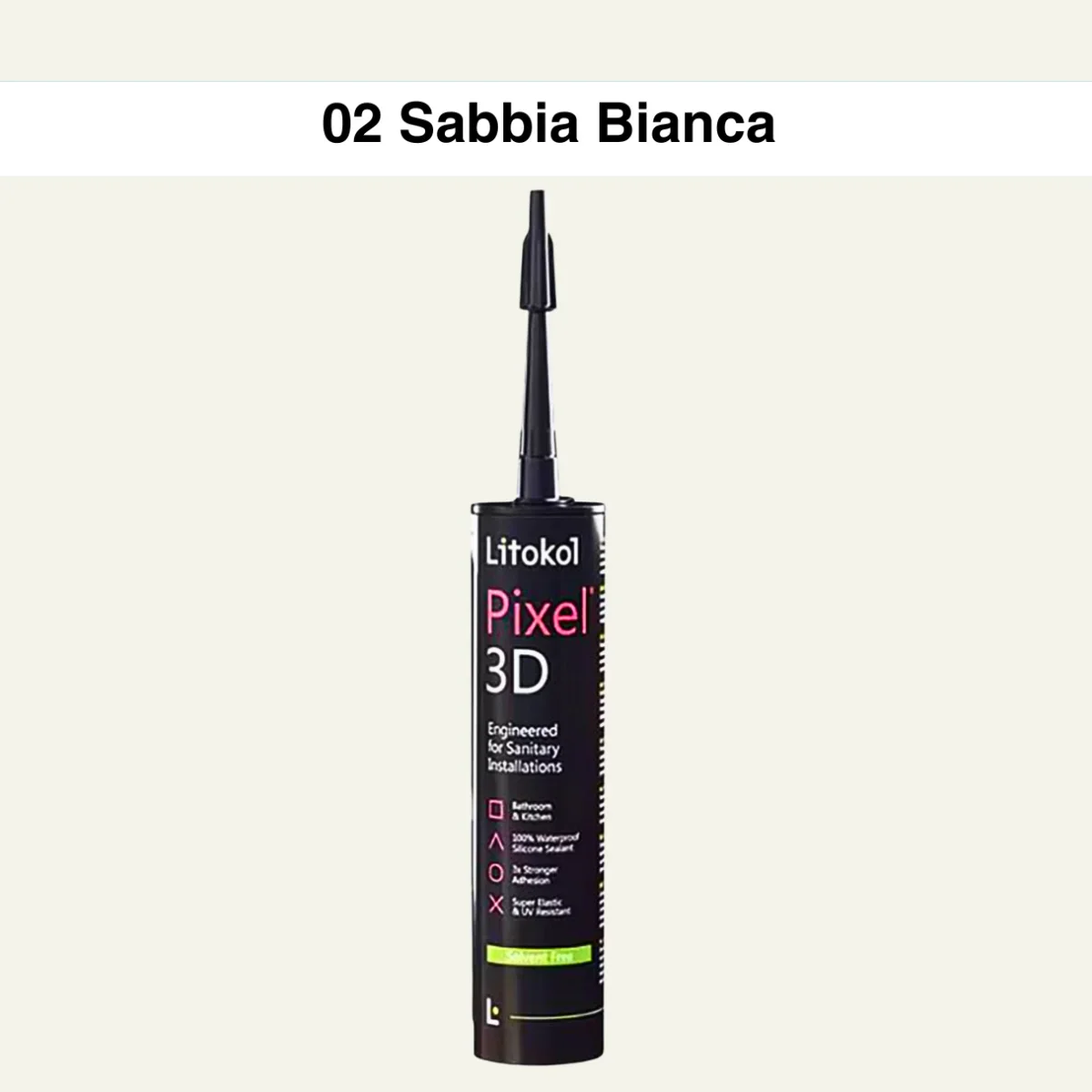 Litokol Pixel 3D 02 Sabbia Bianca Sanitairkit 300 ml – Anti-Vlek Silicone