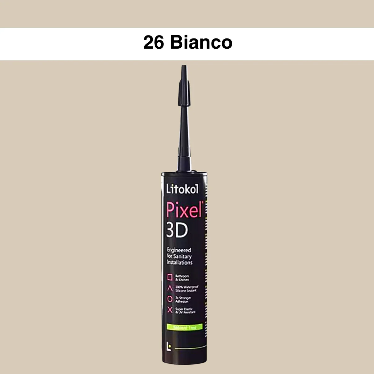 Litokol Pixel 3D 26 Bianco di Spagna Sanitairkit 300 ml – Anti-Vlek Silicone