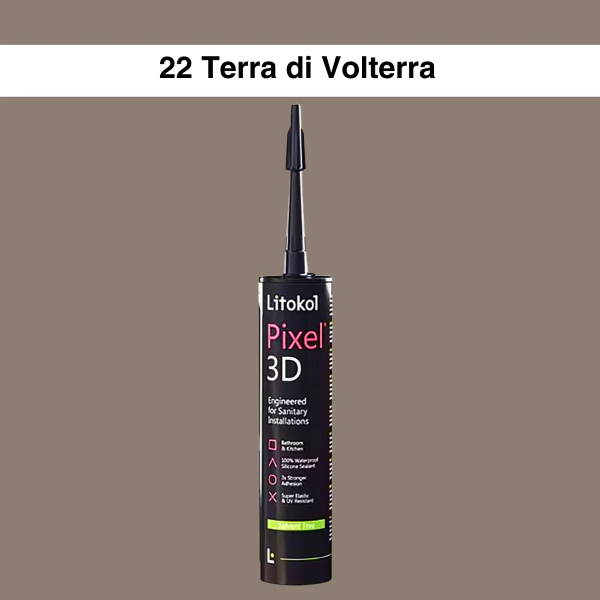 Litokol Pixel 3D 22 Terra di Volterra Sanitairkit 300 ml – Anti-Vlek Silicone