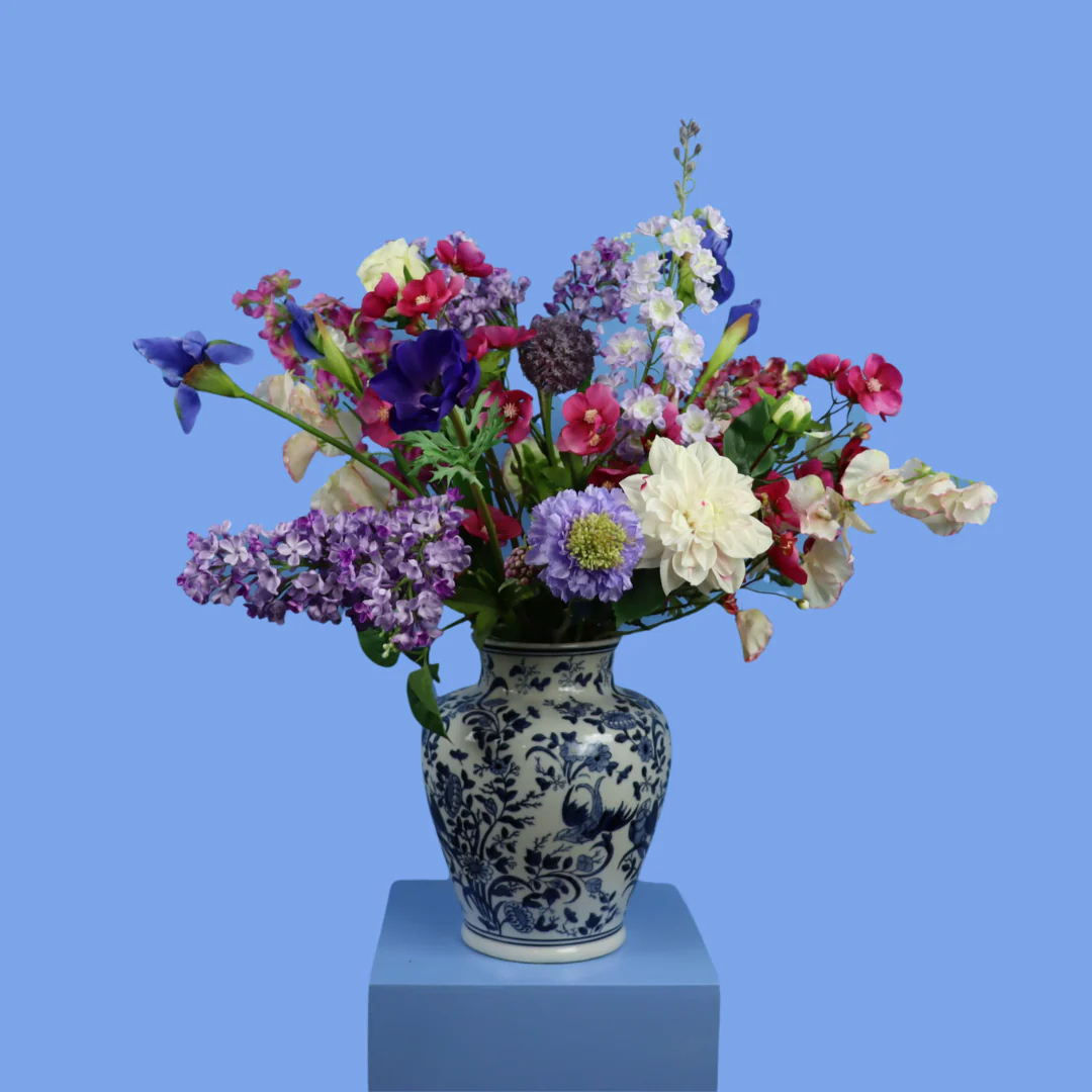 L – Mathilde | Kersten vaas met kunstbloemen | Large