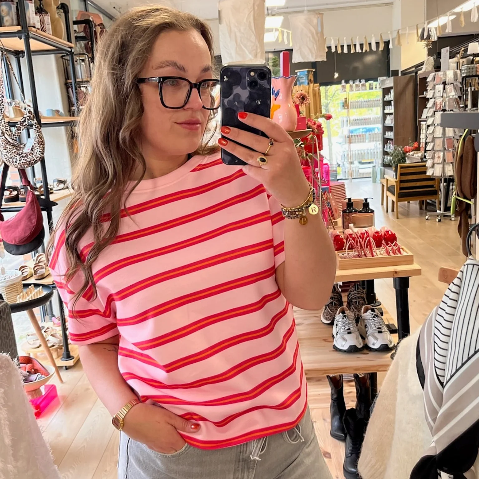 Maud Stripe shirt Roze Maud Stripe shirt Roze