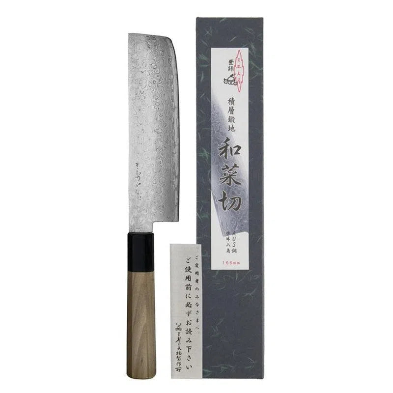 Mujun Nakiri Damascus Mes – 16.5cm