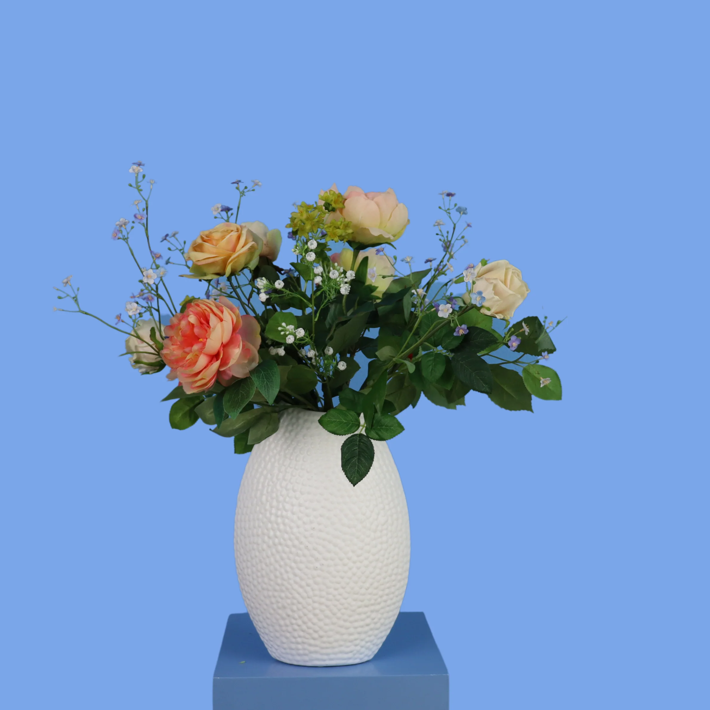 L – Ellie | Vintage vaas met kunstbloemen | Large