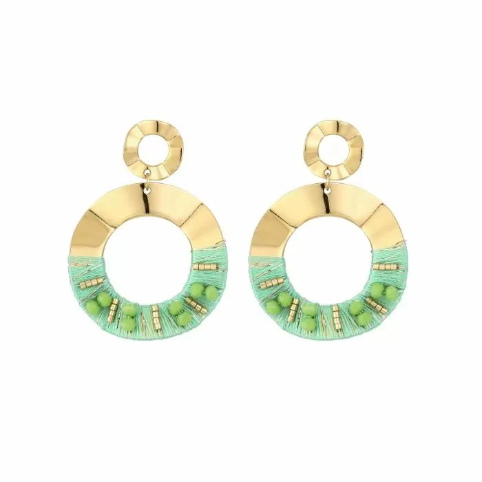 Oorbellen – Goud/Groen