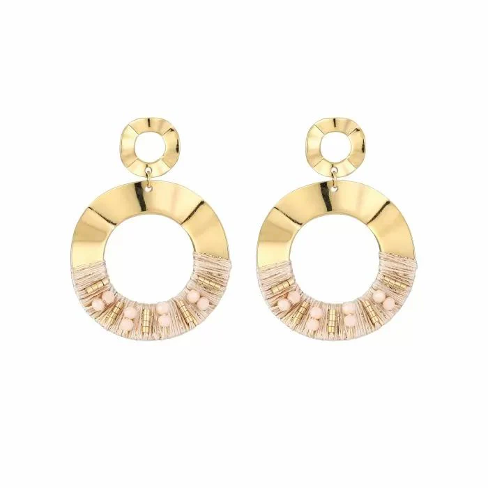 Oorbellen – Goud/Beige