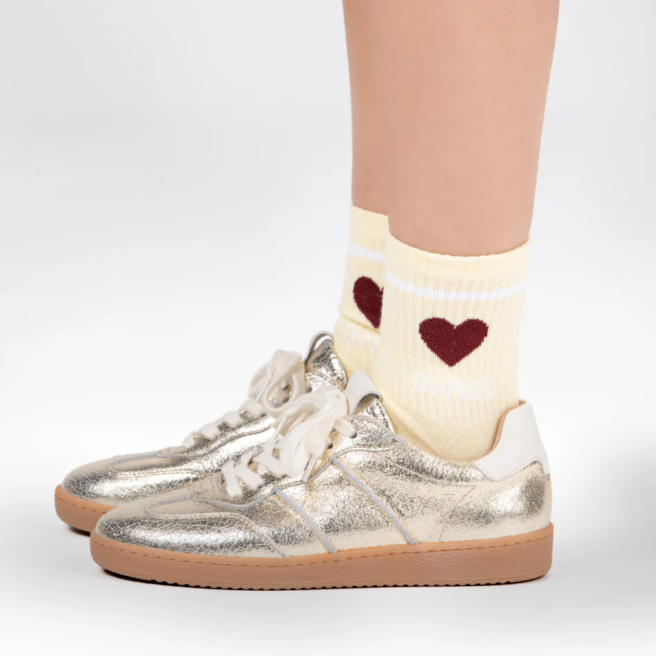Sneaker Poona Crackled Champagne-Off White