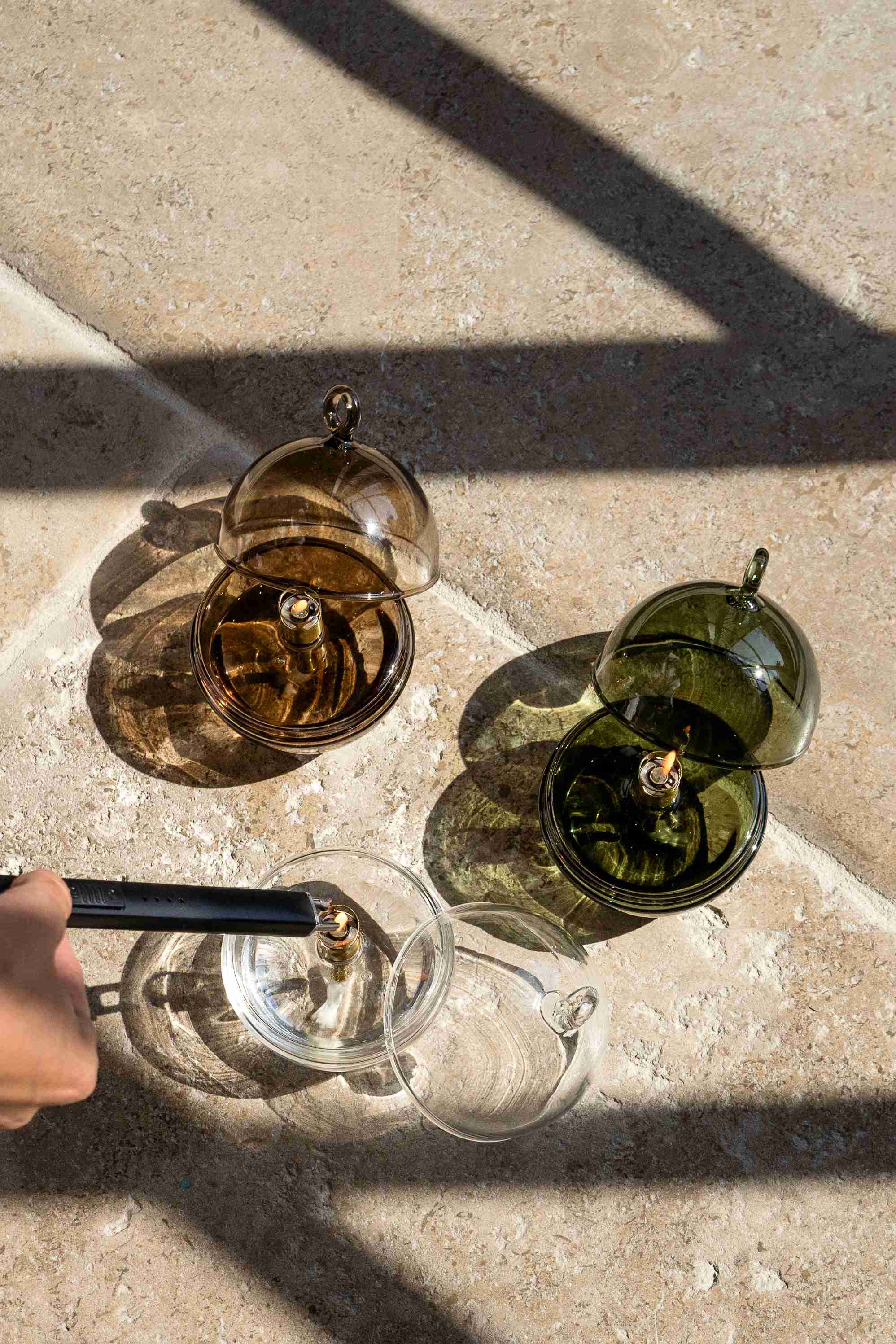 Olielamp | Round cover champagne brass - Afbeelding 3