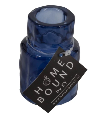 Glazen waxine- en kaarsenstandaard – Blauw Glazen waxine- en kaarsenstandaard – Blauw
