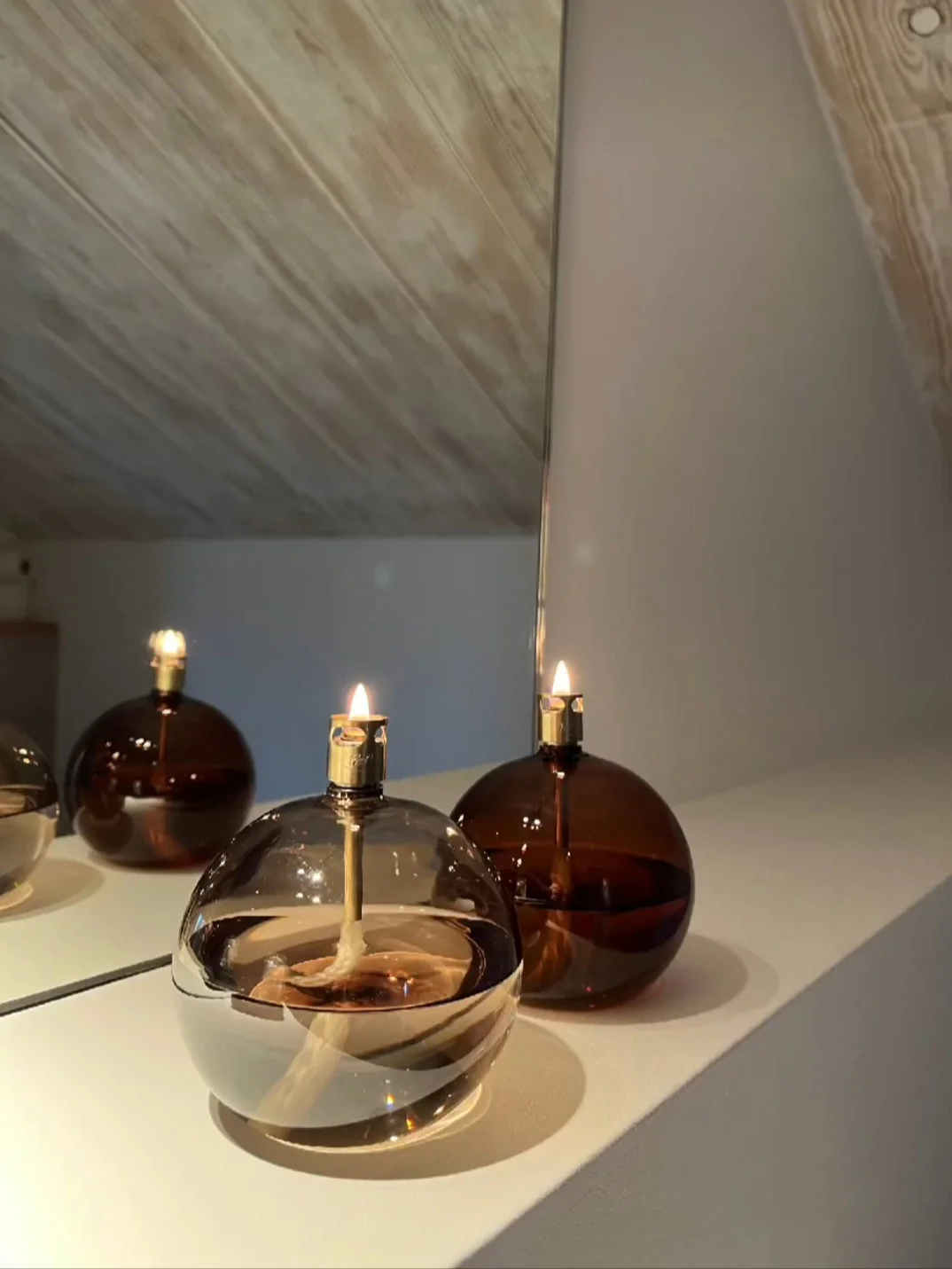 Olielamp | Champagne Beige Rond - Afbeelding 3