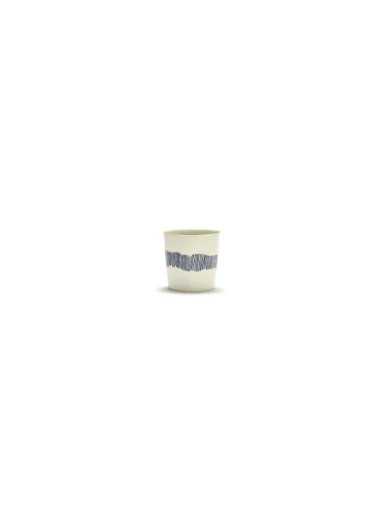 Serax – Ottolenghi – KOFFIEKOP WIT STRIPES BLAUW FEAST  – Set van 4