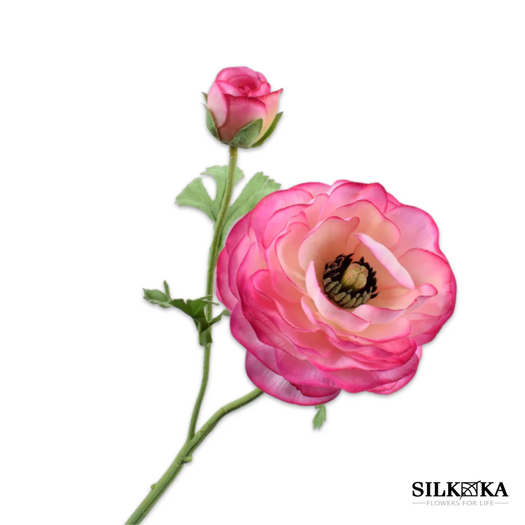 Ranonkel kunstbloemen roze 63 cm Silk-ka Ranonkel kunstbloemen roze 63 cm Silk-ka