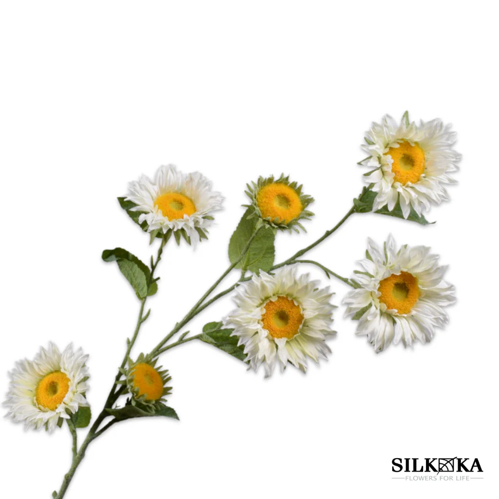 Zonnebloem kunsttak wit/geel 134 cm Silk-ka Zonnebloem kunsttak wit/geel 134 cm Silk-ka