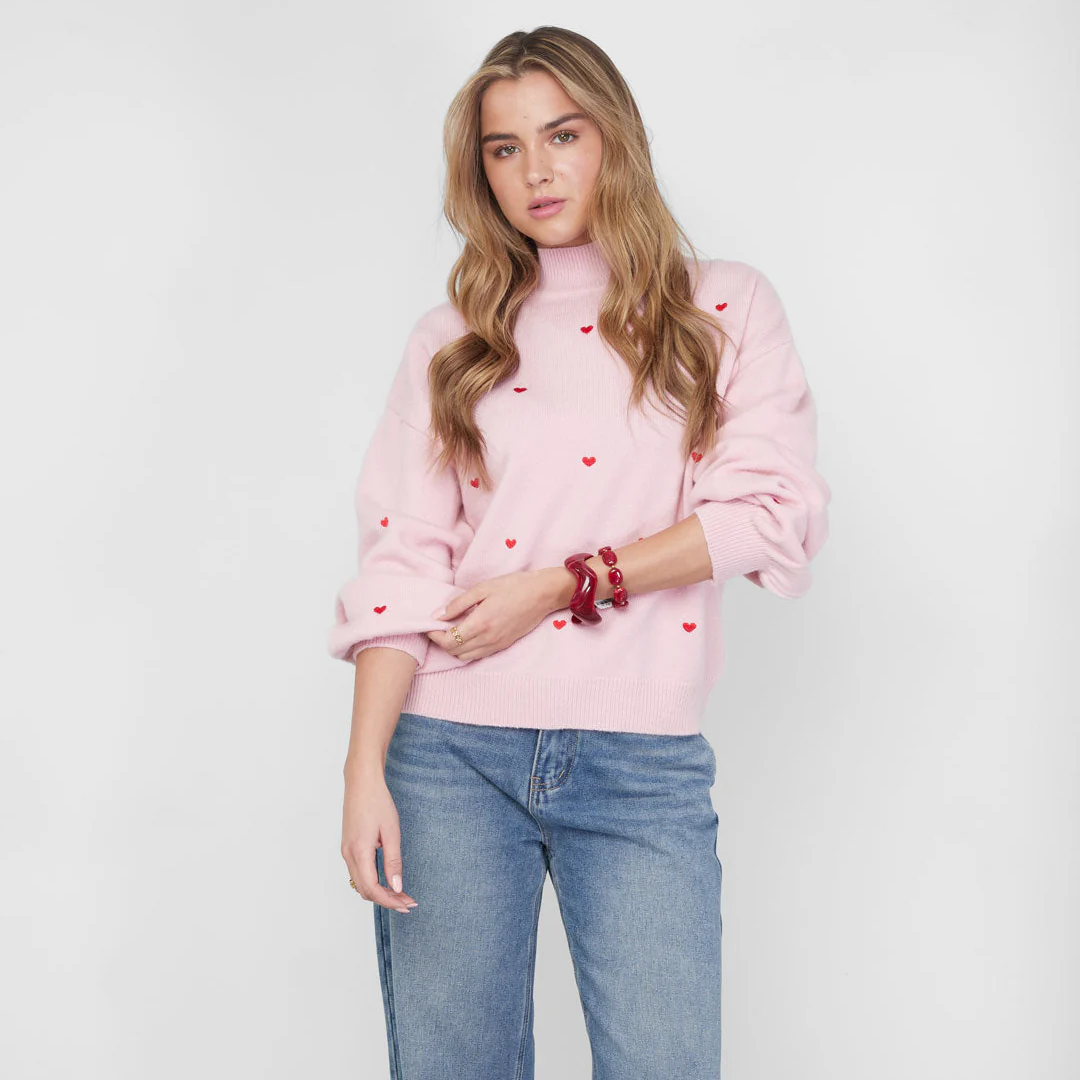 Sweetheart charm sweater Roze/Rood Sweetheart charm sweater Roze/Rood