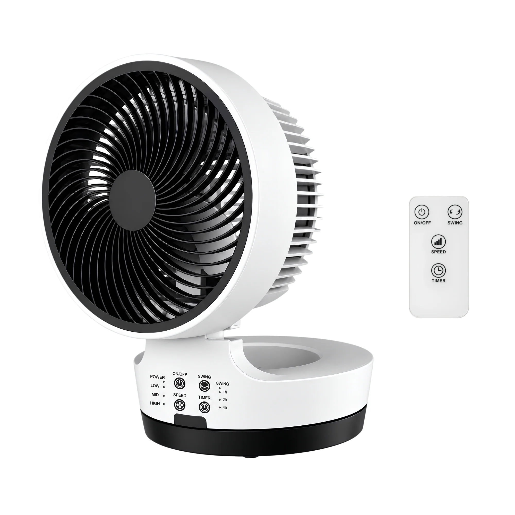 Coolboy Trend Tafelventilator 25 cm – Ventilator met Afstandsbediening | 3 Snelheden, Timer 7 uur en 180 graden Oscillatie