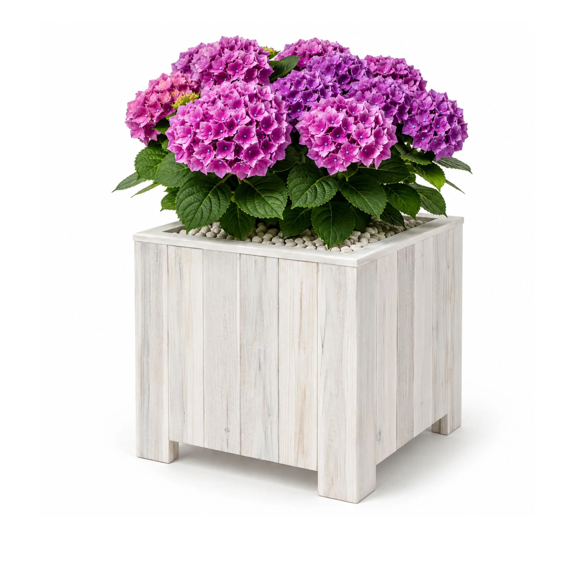 Storm Plantenbak Vierkant 40×40 cm Wit Acaciahout FSC
