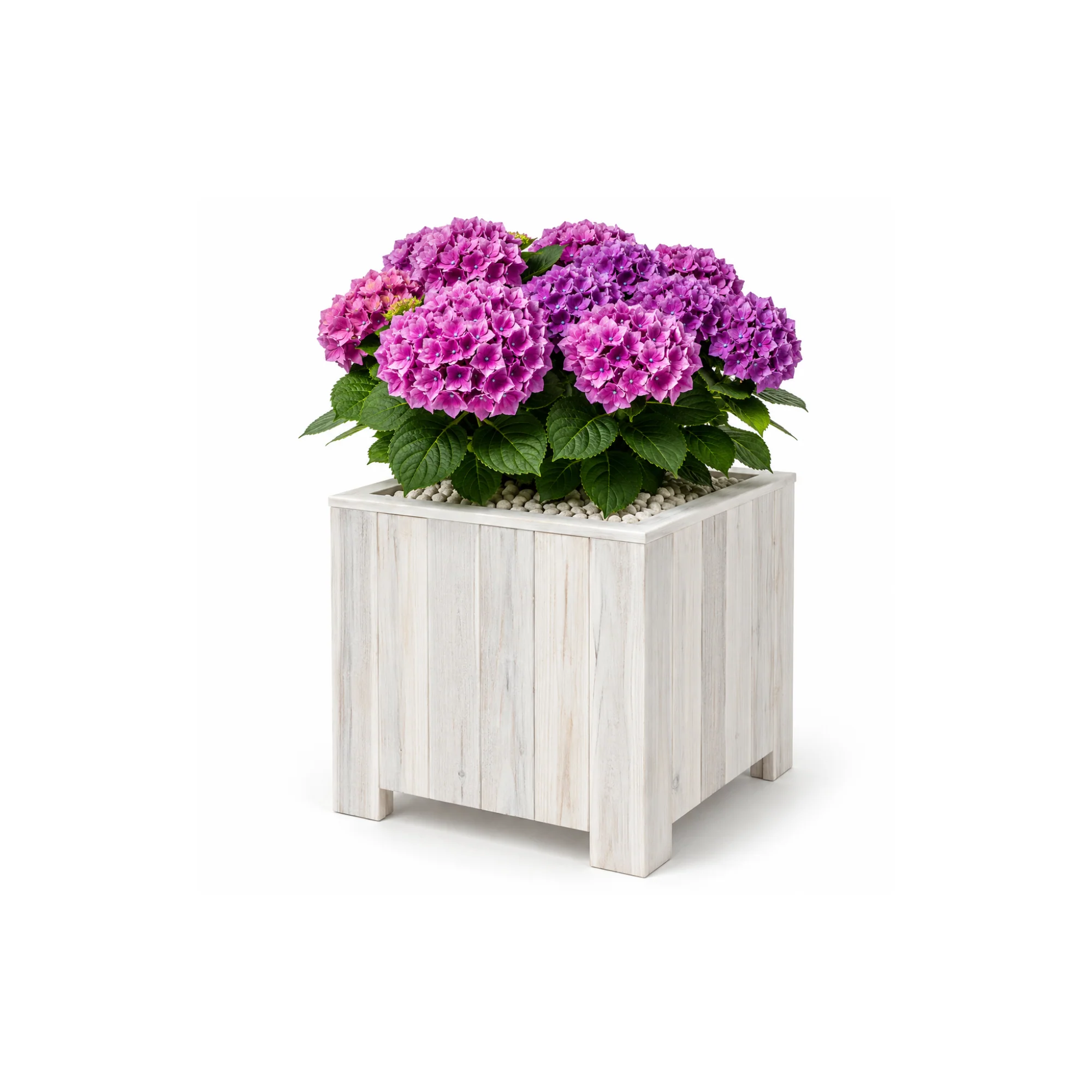 Storm Plantenbak Vierkant 30×30 cm Wit Acaciahout FSC
