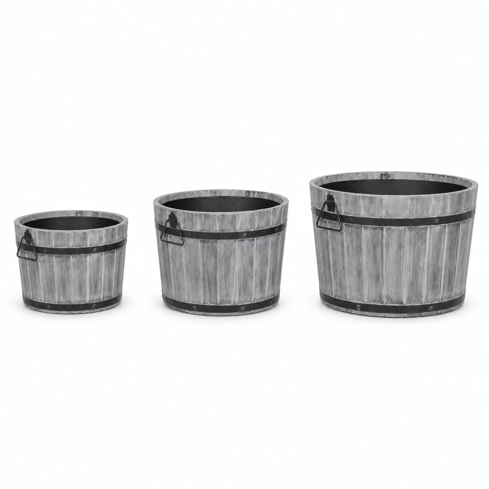 Storm Boomkuipen Set 3 Stuks Rond S/M/L Geborsteld Grijs Acaciahout FSC