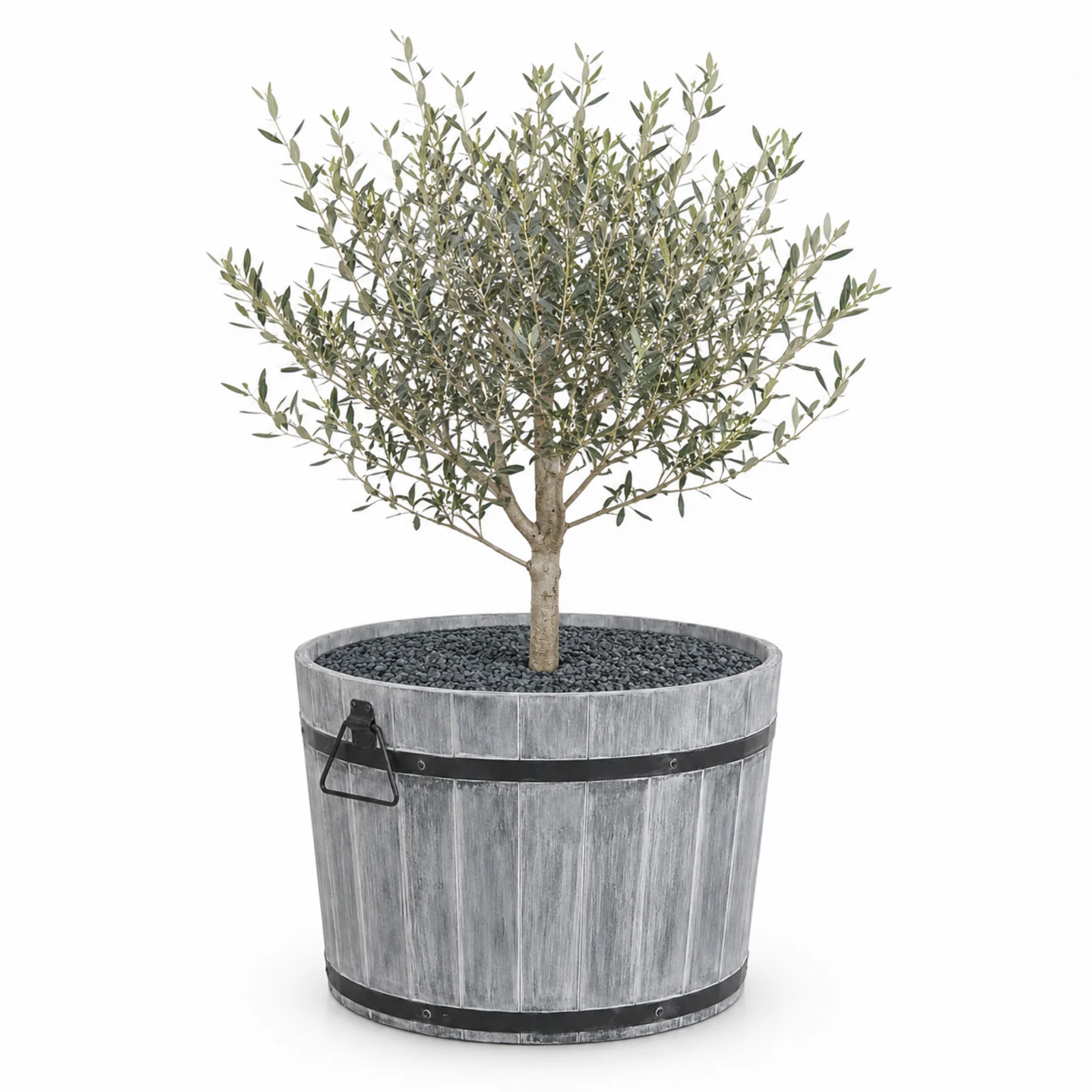 Storm Boomkuip Rond L 55×38 cm Geborsteld Grijs Acaciahout FSC