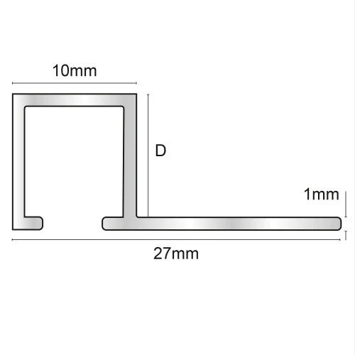 Tegelprofiel Vierkant Zandkleur Aluminium 12 mm 270 cm TDP127.425 by Genesis - Afbeelding 2
