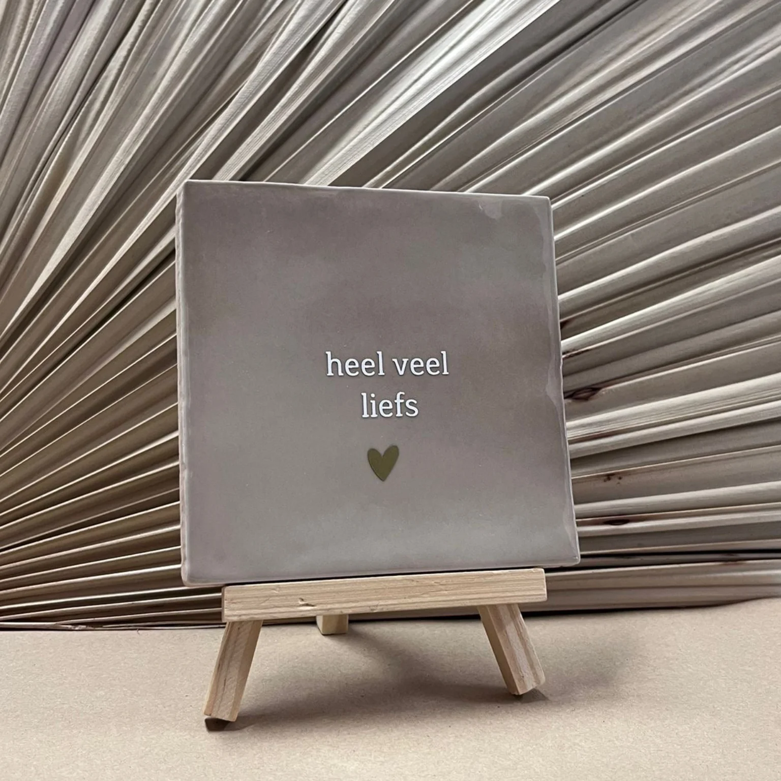 Tegeltje Heel veel liefs | Beige Tegeltje Heel veel liefs | Beige