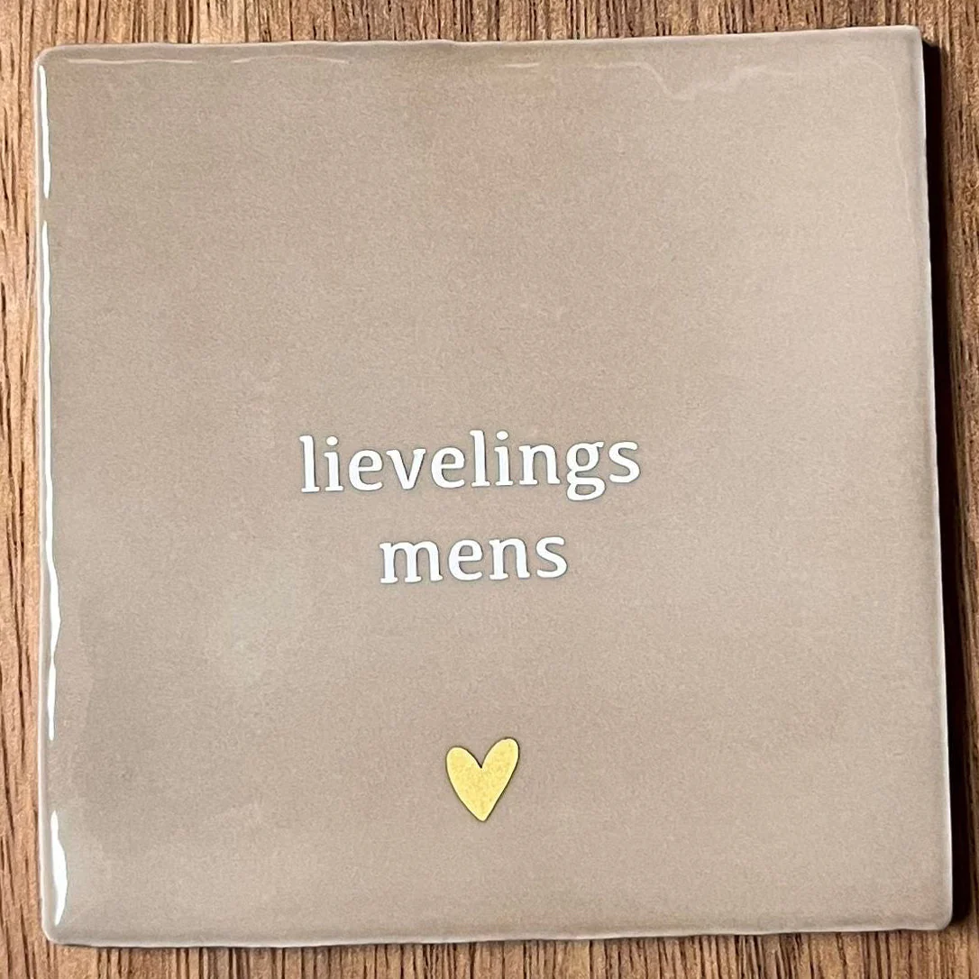 Tegeltje Lievelings mens | Beige Tegeltje Lievelings mens | Beige