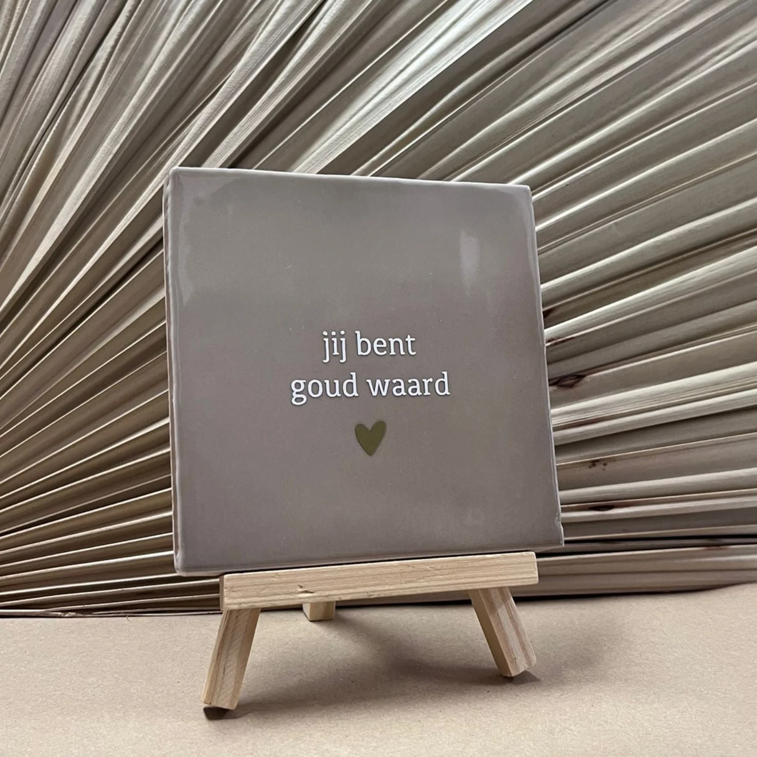 Tegeltje jij bent goud waard | Beige